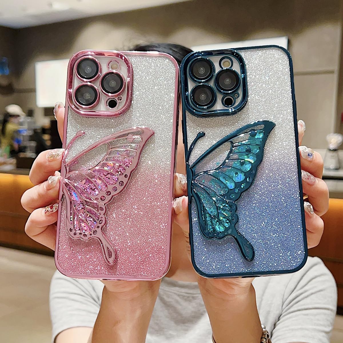 Amazon.co.jp: QoKcoahn 蝶 スマホケース iPhone 13 Pro Max用